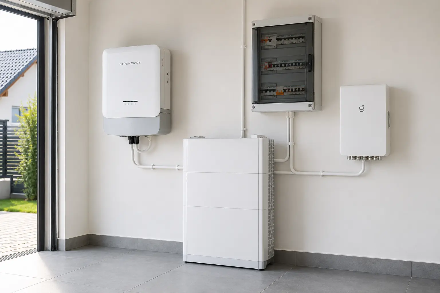 Przykładowy montaż systemu Sigenergy: falownik Hybrid TP2, magazyn 18,08 kWh i Gateway